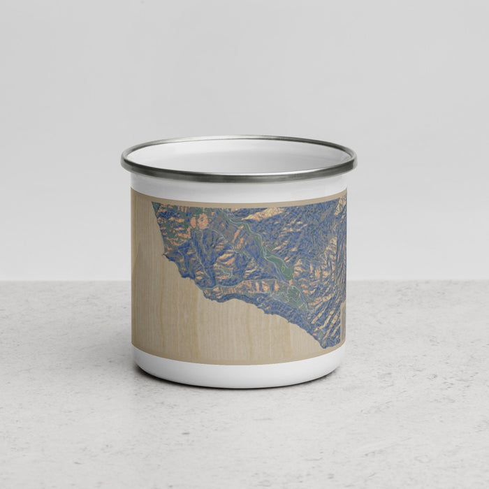 Front View Custom Big Sur California Map Enamel Mug in Afternoon