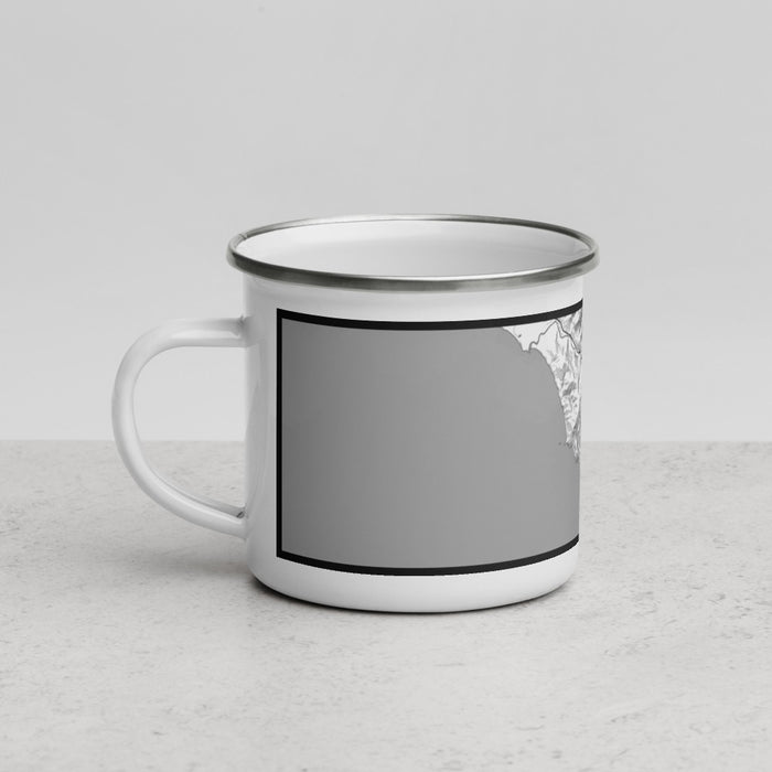 Left View Custom Big Sur California Map Enamel Mug in Classic