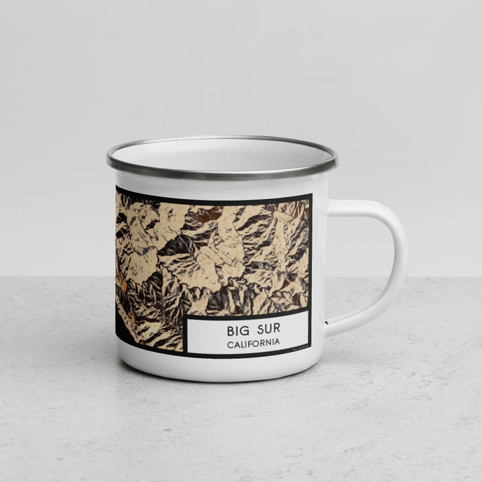 Right View Custom Big Sur California Map Enamel Mug in Ember