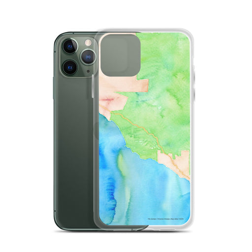 Custom Big Sur California Map Phone Case in Watercolor