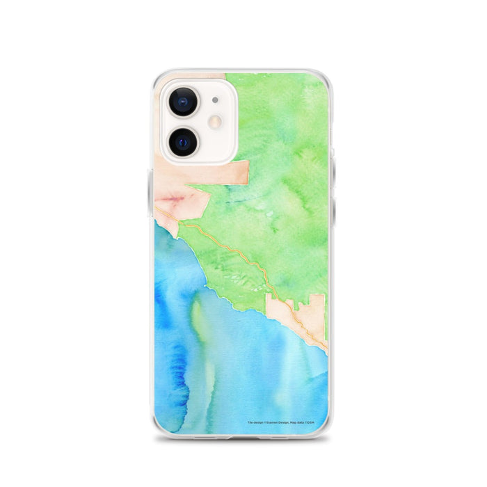 Custom iPhone 12 Big Sur California Map Phone Case in Watercolor