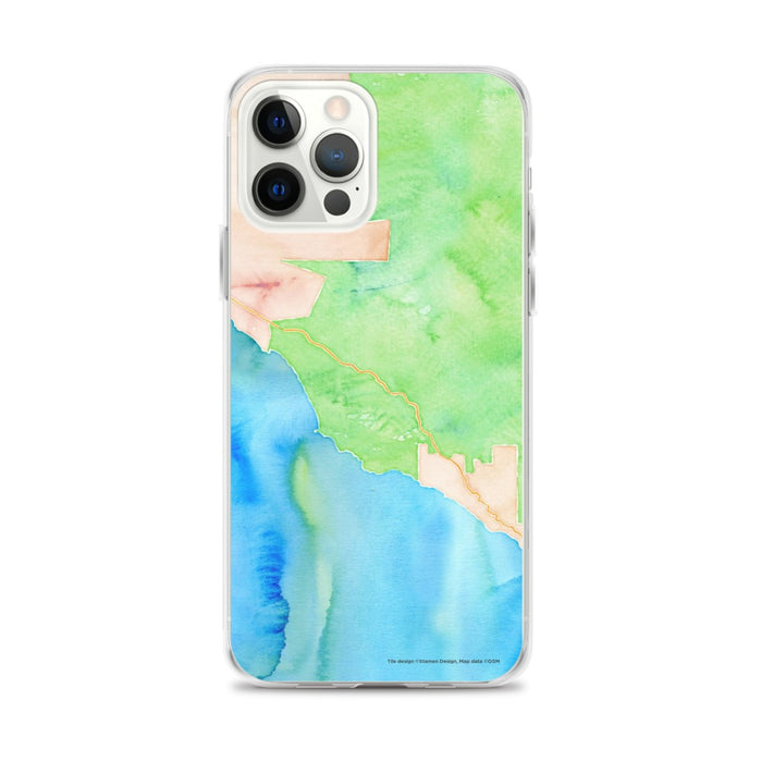 Custom iPhone 12 Pro Max Big Sur California Map Phone Case in Watercolor