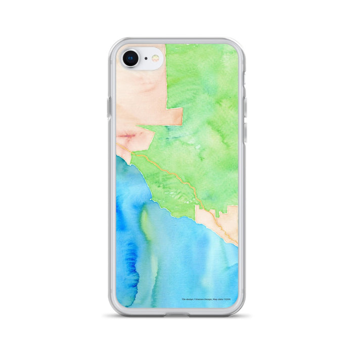 Custom iPhone SE Big Sur California Map Phone Case in Watercolor