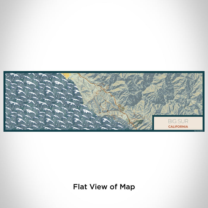 Flat View of Map Custom Big Sur California Map Enamel Mug in Woodblock