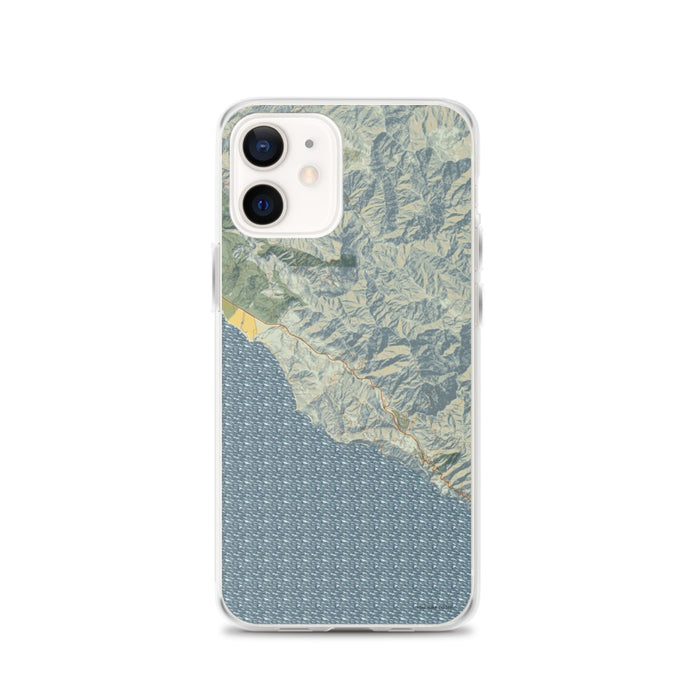 Custom iPhone 12 Big Sur California Map Phone Case in Woodblock