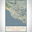 Big Sur California Map Print Portrait Orientation in Woodblock Style With Shaded Background