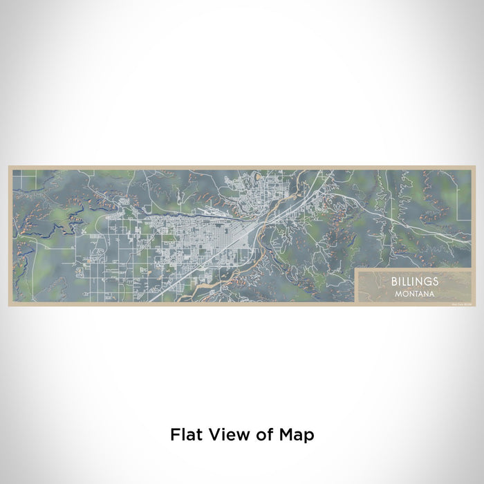 Flat View of Map Custom Billings Montana Map Enamel Mug in Afternoon