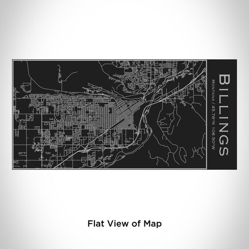 Rendered View of Billings Montana Map Engraving on 17oz Stainless Steel Insulated Cola Bottle in Black