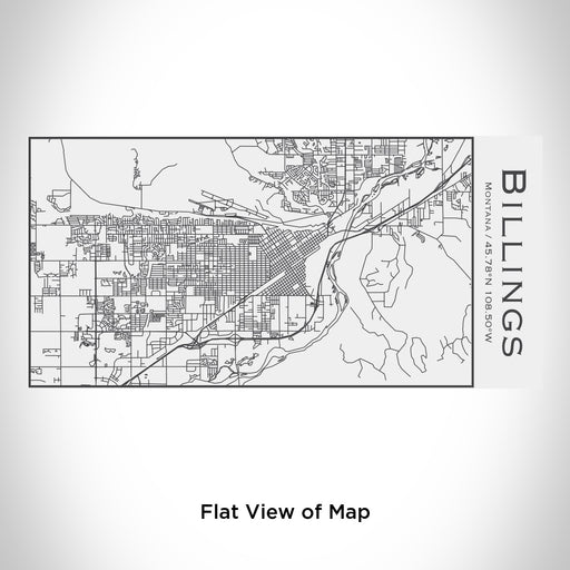 Rendered View of Billings Montana Map Engraving on 17oz Stainless Steel Insulated Cola Bottle in White