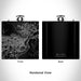 Rendered View of Billings Montana Map Engraving on 6oz Stainless Steel Flask in Black