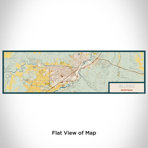 Flat View of Map Custom Billings Montana Map Enamel Mug in Woodblock