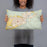 Person holding 20x12 Custom Billings Montana Map Throw Pillow in Woodblock