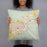 Person holding 18x18 Custom Billings Montana Map Throw Pillow in Woodblock