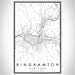 Binghamton New York Map Print Portrait Orientation in Classic Style With Shaded Background