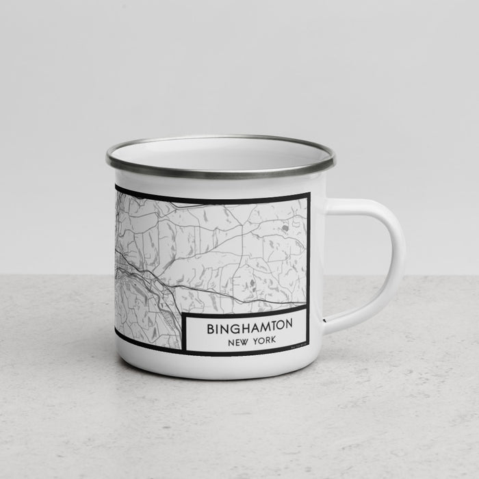 Right View Custom Binghamton New York Map Enamel Mug in Classic