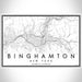 Binghamton New York Map Print Landscape Orientation in Classic Style With Shaded Background