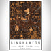 Binghamton New York Map Print Portrait Orientation in Ember Style With Shaded Background