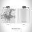 Rendered View of Binghamton New York Map Engraving on 6oz Stainless Steel Flask in White