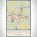 Binghamton New York Map Print Portrait Orientation in Woodblock Style With Shaded Background