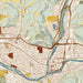 Binghamton New York Map Print in Woodblock Style Zoomed In Close Up Showing Details