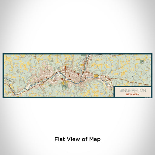 Flat View of Map Custom Binghamton New York Map Enamel Mug in Woodblock
