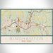 Binghamton New York Map Print Landscape Orientation in Woodblock Style With Shaded Background