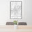 24x36 Birmingham Alabama Map Print Portrait Orientation in Classic Style Behind 2 Chairs Table and Potted Plant