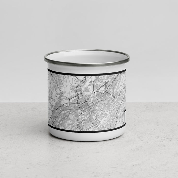 Front View Custom Birmingham Alabama Map Enamel Mug in Classic