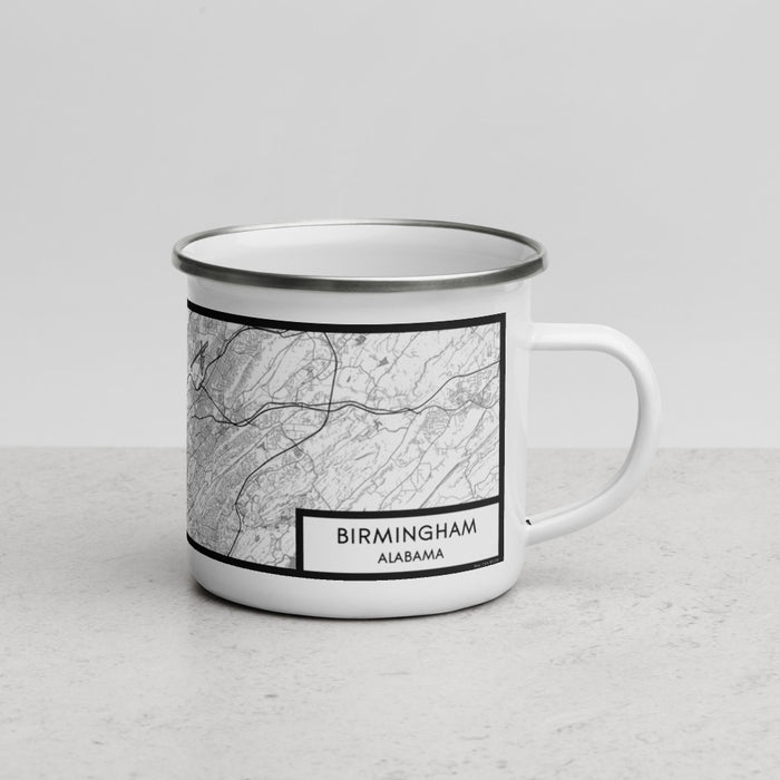 Right View Custom Birmingham Alabama Map Enamel Mug in Classic