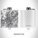 Rendered View of Birmingham Alabama Map Engraving on 6oz Stainless Steel Flask in White