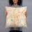Person holding 18x18 Custom Birmingham Alabama Map Throw Pillow in Watercolor