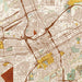 Birmingham Alabama Map Print in Woodblock Style Zoomed In Close Up Showing Details