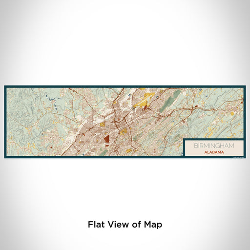 Flat View of Map Custom Birmingham Alabama Map Enamel Mug in Woodblock