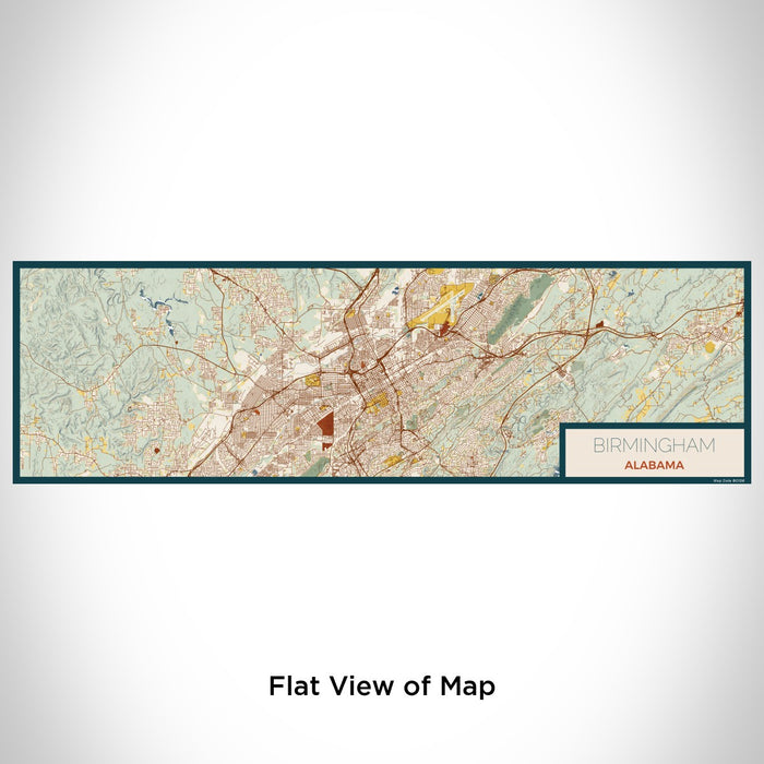 Flat View of Map Custom Birmingham Alabama Map Enamel Mug in Woodblock