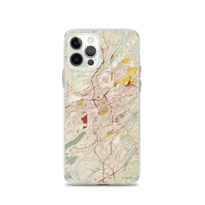 Custom Birmingham Alabama Map iPhone 12 Pro Phone Case in Woodblock