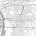 Bismarck North Dakota Map Print in Classic Style Zoomed In Close Up Showing Details