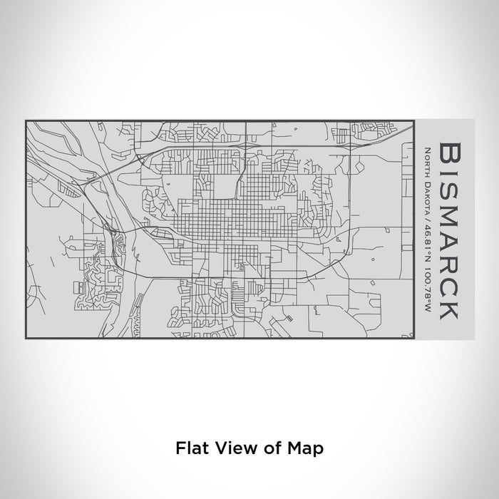 Rendered View of Bismarck North Dakota Map Engraving on 17oz Stainless Steel Insulated Cola Bottle