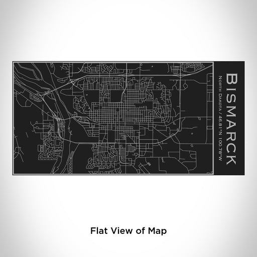 Rendered View of Bismarck North Dakota Map Engraving on 17oz Stainless Steel Insulated Cola Bottle in Black