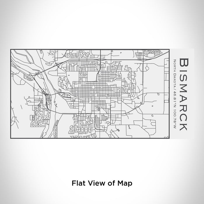 Rendered View of Bismarck North Dakota Map Engraving on 17oz Stainless Steel Insulated Cola Bottle in White