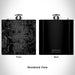 Rendered View of Bismarck North Dakota Map Engraving on 6oz Stainless Steel Flask in Black
