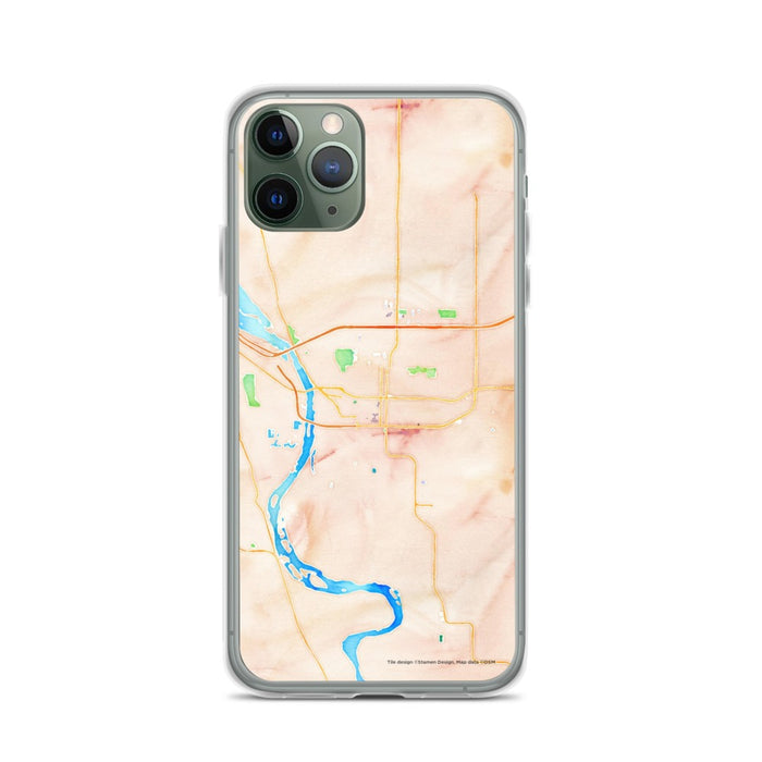 Custom Bismarck North Dakota Map Phone Case in Watercolor