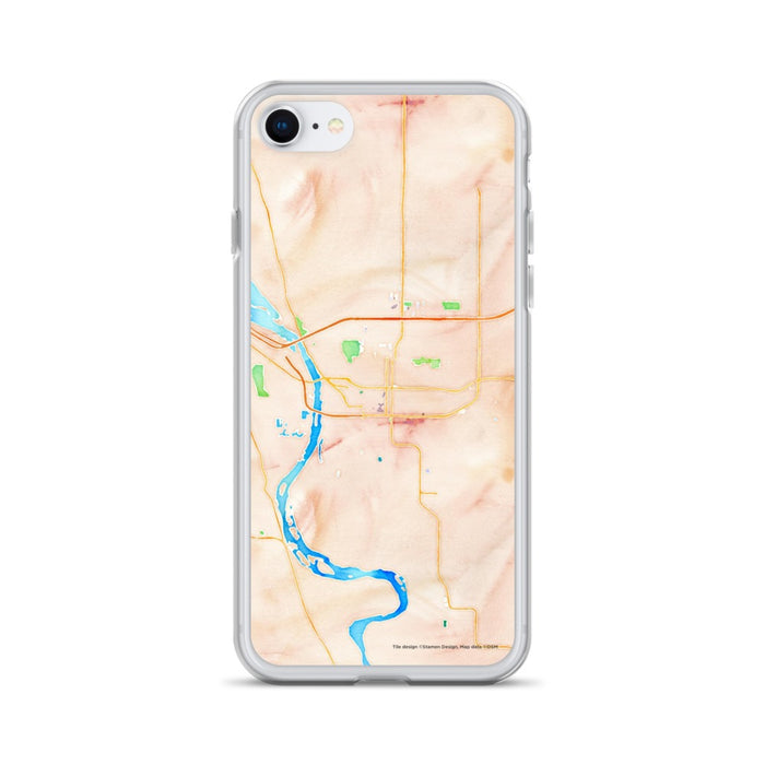 Custom Bismarck North Dakota Map iPhone SE Phone Case in Watercolor