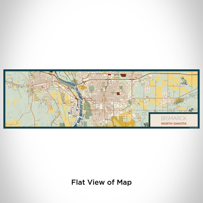 Flat View of Map Custom Bismarck North Dakota Map Enamel Mug in Woodblock