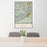 24x36 Black Mountain Kentucky Map Print Portrait Orientation in Woodblock Style Behind 2 Chairs Table and Potted Plant