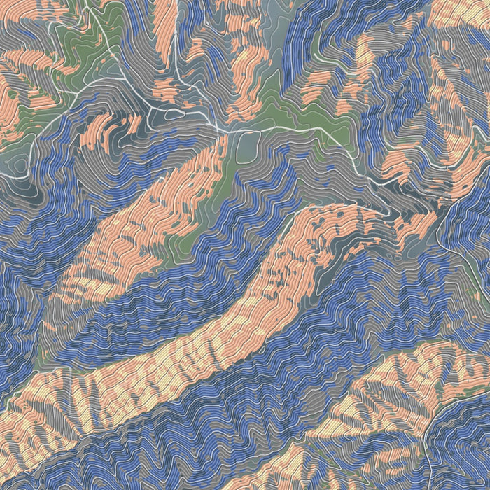 Black Mountain Kentucky Map Print in Afternoon Style Zoomed In Close Up Showing Details