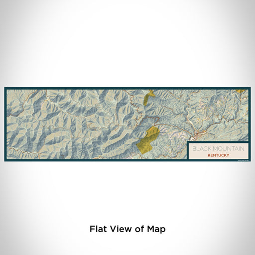 Flat View of Map Custom Black Mountain Kentucky Map Enamel Mug in Woodblock