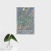 16x24 Black Mountain North Carolina Map Print Portrait Orientation in Afternoon Style With Tropical Plant Leaves in Water