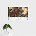 16x24 Black Mountain North Carolina Map Print Landscape Orientation in Ember Style With Tropical Plant Leaves in Water