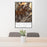 24x36 Black Mountain North Carolina Map Print Portrait Orientation in Ember Style Behind 2 Chairs Table and Potted Plant