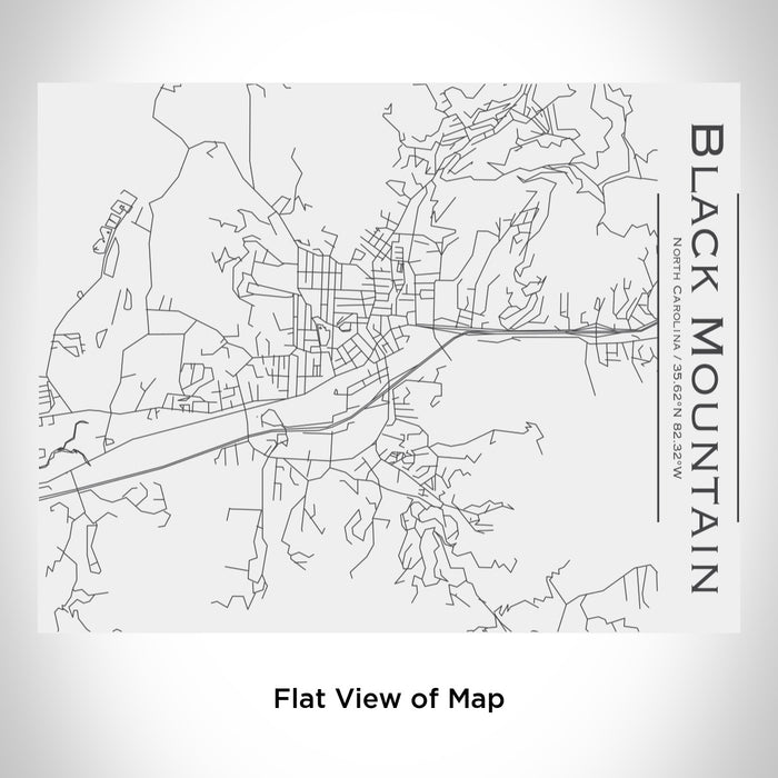 Rendered View of Black Mountain North Carolina Map Engraving on 20oz Stainless Steel Insulated Bottle with Bamboo Top in White